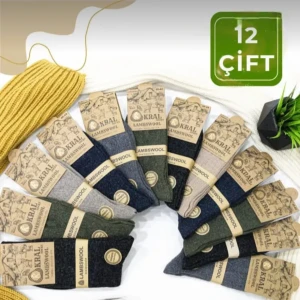 🐑 جوارب من صوف الحمل الشتوية🧣12 قطعة 📦