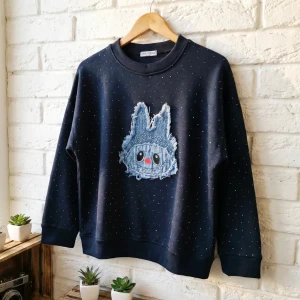 كنزة هودي الأرنب الجينز موضة التركية بين ايديكي🐰💙