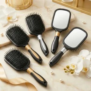 فرشاية شعر ومراية الأناقة 2 بـ 1 🎀💇‍♀️✨