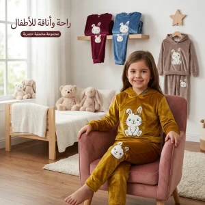طقم بيجامة مخمل فل ليكرا بناتي عرض🚀🚀🚀