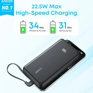 Anker Zolo Powerbank 22.5W with Built-in USB-C Cable