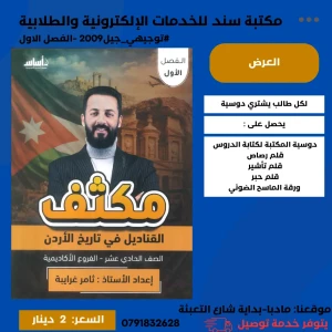 مكثف تاريخ الأردن ثامر غرايبة الفصل الأول  2009