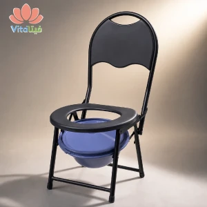 كرسي التواليت المحمول مع مسند الظهر — Commode Chair