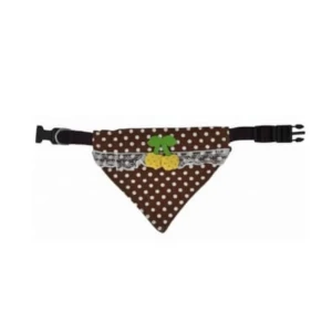 Pet Choice Brown &amp; White Polka Dot Print Bandana Dog Collar