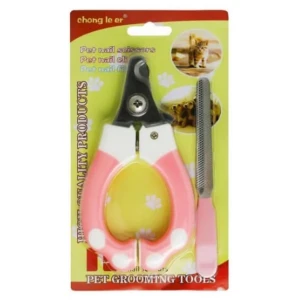 Chong Le Er Large Pink &amp; White Pet Nail Clipper With Filer