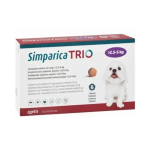 Simparica Trio Flea&amp;Tick Chewable Supplements For Dogs (2.5-5kg)
