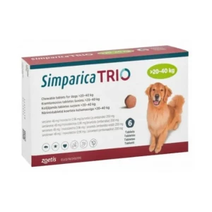 Simparica Trio Flea&amp;Tick Chewable Supplements For Dogs (20-40Kg)