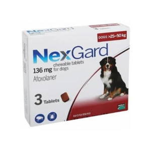 Nexgard Afoxolaner Chewable 136mg Tablets For Dogs (24-50Kg)