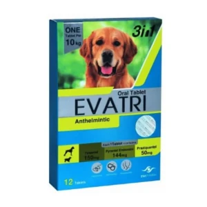 Evatri 3in1 Dewormer Anthelmintic Oral Tablets For Dogs