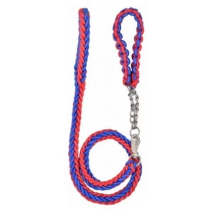 Bomei L Blue &amp; Red 130cm Rope Dog Leash with 40cm Collar