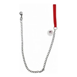 Red &amp; Silver 125cm Chain Dog Leash