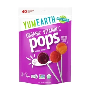 مصاصات فيتامين سي بنكهة الفاكهة العضوية، 40 مصاصة810165016033