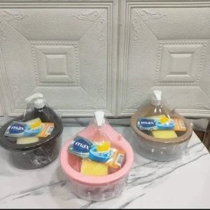 مضخه صابون حوض معاها ليفه 