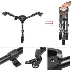 Universal Foldable Tripod Dolly with Adjustable Wheels