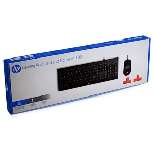 HP KM100 Wired Keyboard Mouse Combo English Keyboard Laptop Optic