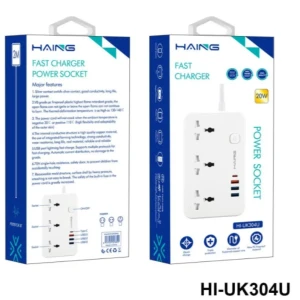 HAING 20W Fast Charger Power Strip UK Socket 2M