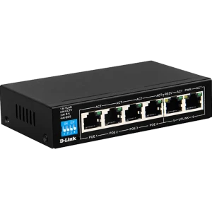 D-Link 6-Port 10/100 Switch with 4 PoE Ports and 2