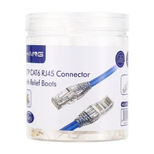 HAING UTP CAT6 RJ45 Connector with Relief Boots 50 Pc