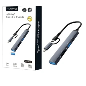 HAING iPhone Lightning/Type-C 5 in 1 to VGA Adapter