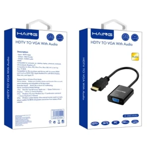 HAING High Quality HDMI to VGA with Audio Adapter