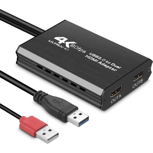 4k/60hz USB to Dual HDMI Display Adapter 