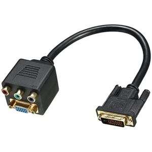 DVI to VGA RCA Splitter Cable 24+5 Male to 3 RCA Female Dual Link