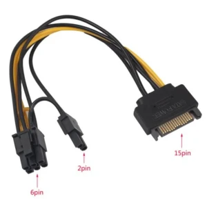8 Pin PCIe to SATA 15 Pin Power Cable