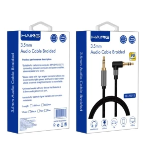 HAING 3.5mm 90 degree Audio Cable Braided 1.5M