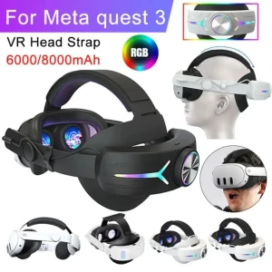 Rgb Adjustable Vr Head Strap for Meta Quest 3 Reduce Face Pressur