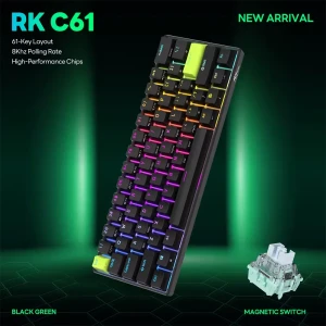 RK ROYAL KLUDGE RK C61 Wired Magnetic Switch Keyboard