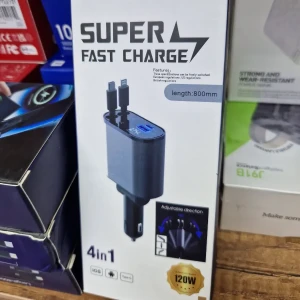 شاحن سيارة سريع 4 في 1 بقوة 120W