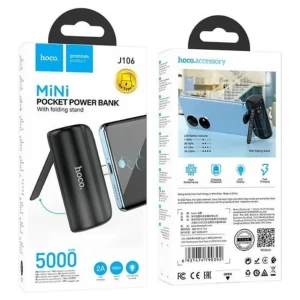 Hoco J106 Pocket - Mini Power Bank 5000mAh avec Support Pliable -