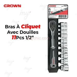 Bras À Cliquet Avec Douilles 11Pcs 1/2” Crown CPHSW-RXA12