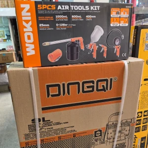 Pack مجموعة أدوات الهواء WOKIN (5 قطع) وكمبروسر الهواء DINGQI سعة