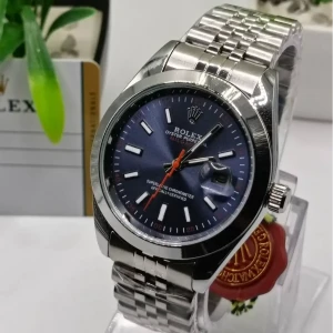 Rolex Datejust ساعة يد فضية بالأزرق