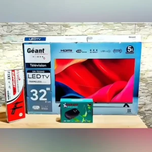 Pack tv Géant 32p + démo star sat + support tv sm