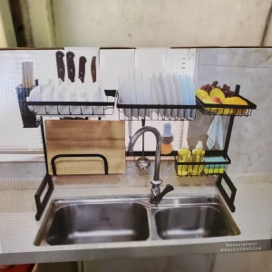 Égouttoir double bag منظم مطبخ فوق الحوض 