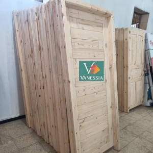 Porte Chambre Avec Cadre Bois Rouge