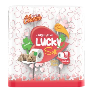 لفاف تواليت لاكي سوفت طبقتان 18 رول