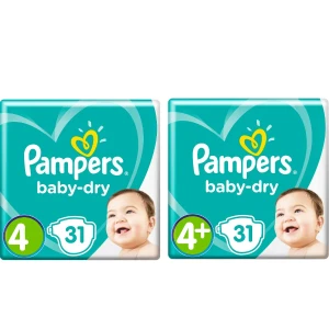 حفاضات pampers مقاس 4,+4 ,31حفاضة