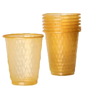 كاسات بلاستك بني شفاف كل 3