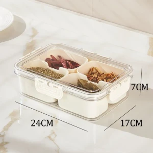 علب بلاستك مقسمة لتخزين الطعام