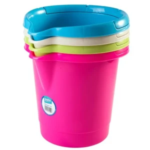 دلو بلاستك شايني بألوان مختلفة
