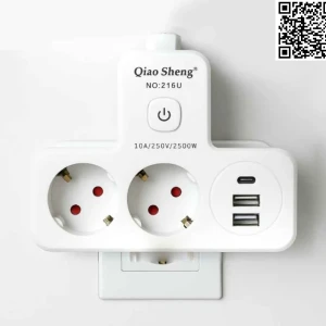 Fiche Multiprise avec 2USB et type-C