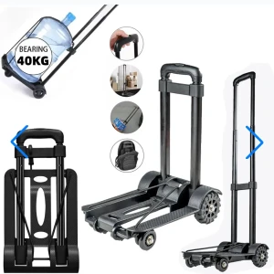 Chariot de manutention pliable et léger à 2 roues avec cordes éla
