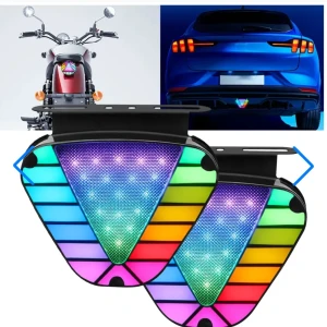 Feu arrière clignotant triangulaire à LED multicolore 2PCS – مصبا