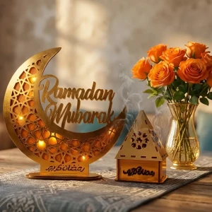  (كود: 43) باكدج "رمضان الملكي" (هلال مضيء + مبخرة )! ✨🌙