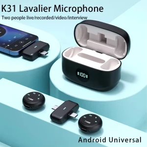 مايك مغناطيسي لاسلكي K31 Pro Collar Clip Button. 