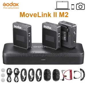 نظام ميكروفون لاسلكي مدمج لشخصين Godox MoveLink II M2. 