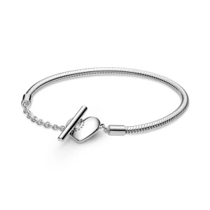  PANDORA MOMENTS HEART T-BAR SNAKE CHAIN BRACELET               إ